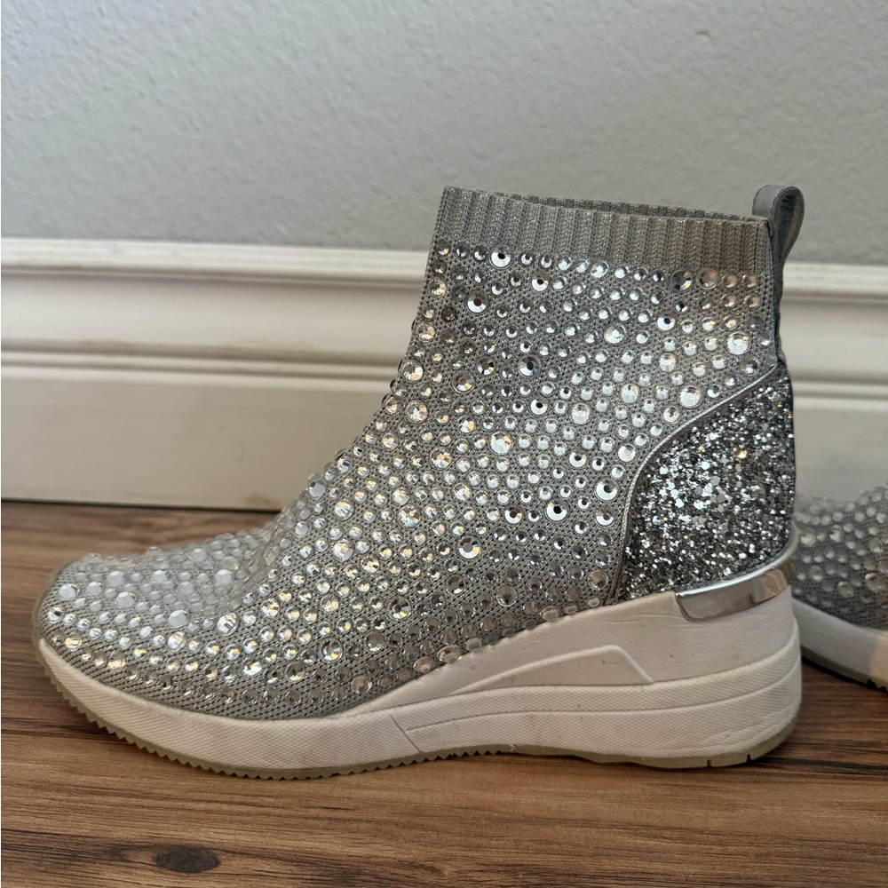 Michael Kors Silver Glitter Sneakers